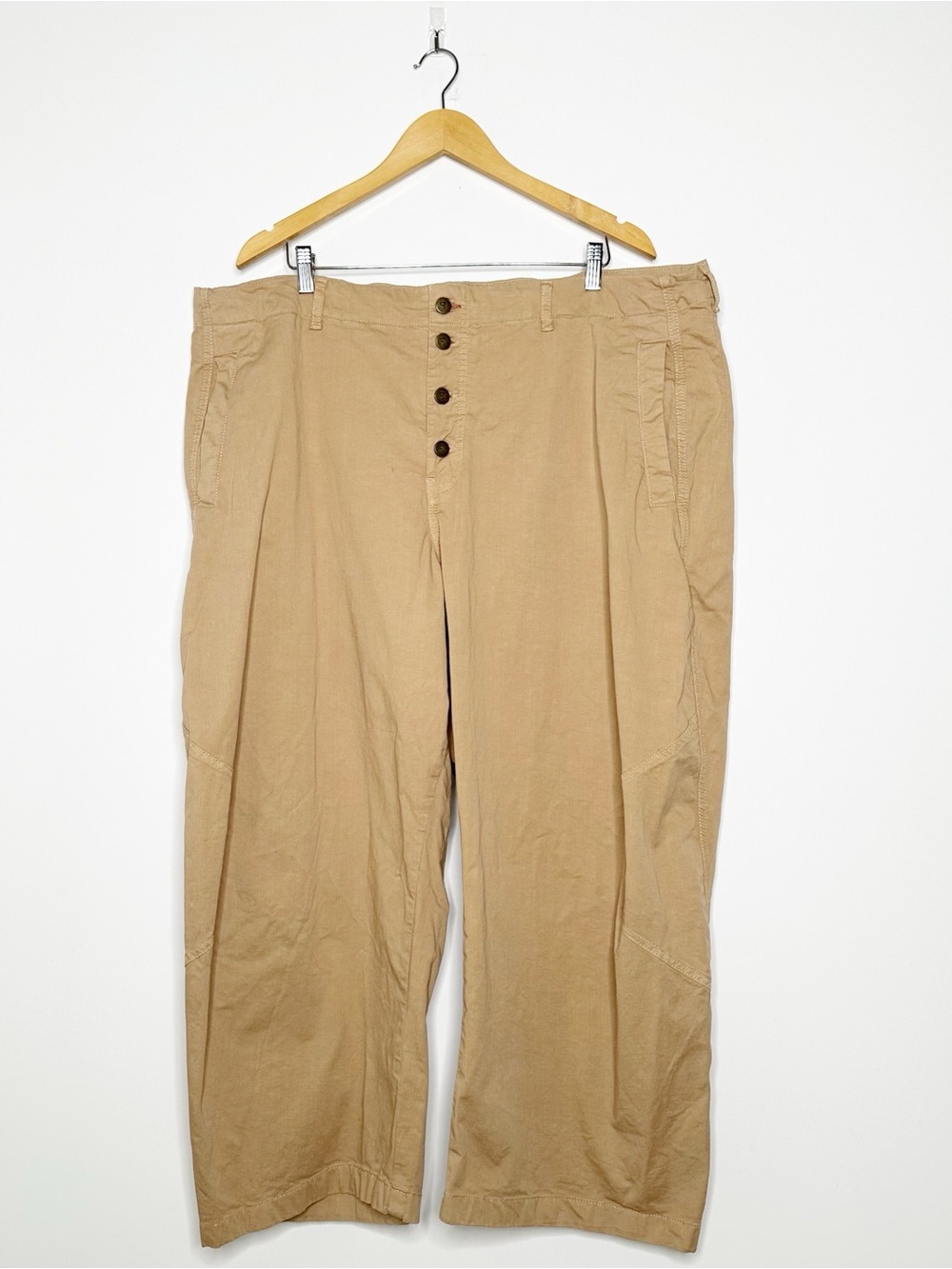 Pilcro Anthropologie The Arin Mid-Rise Button Front Barrel Pants Linen Blend 24W - Picture 3 of 12